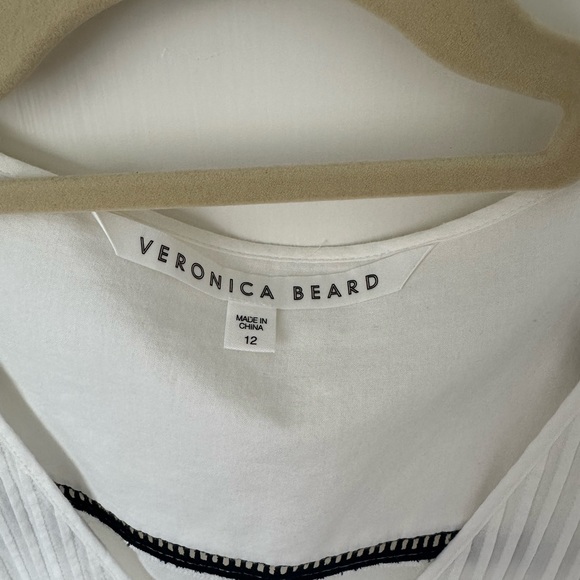 Veronica Beard Siona Embroidered Button-Front Top Size 12 - Picture 5 of 7